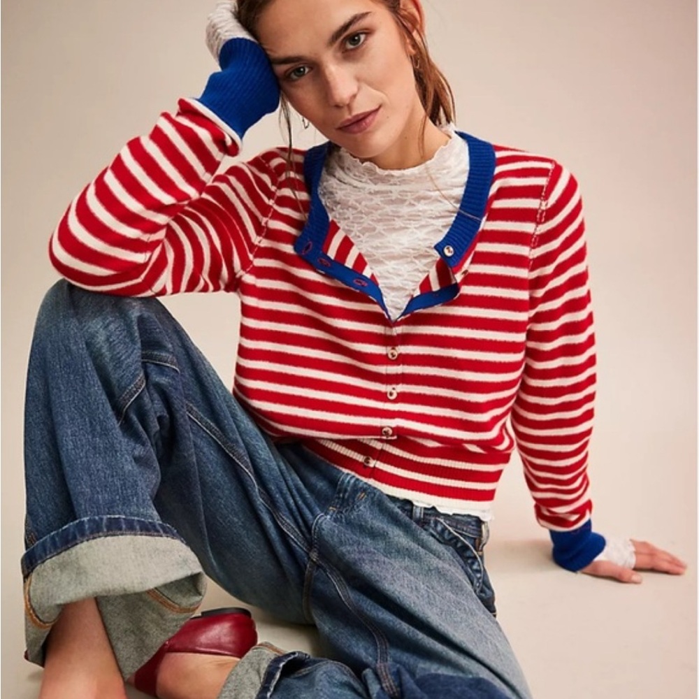Free People Nocturnal striped Cashmere Cardi